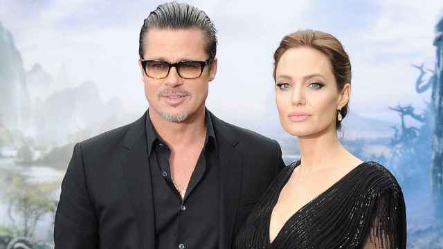 Brad Pitt y Angelina Jolie durante el estreno de 'Maléfica'.