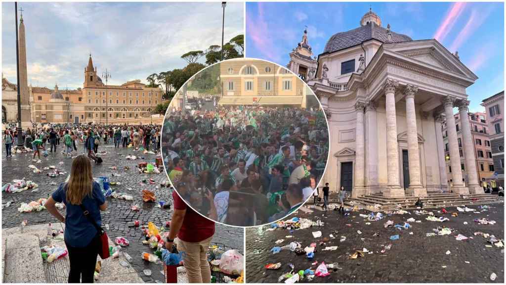 Miles de hinchas del Betis arrasaron el centro de Roma