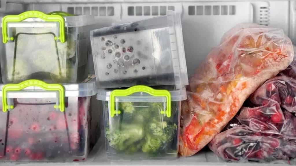 Alimentos en el congelador.