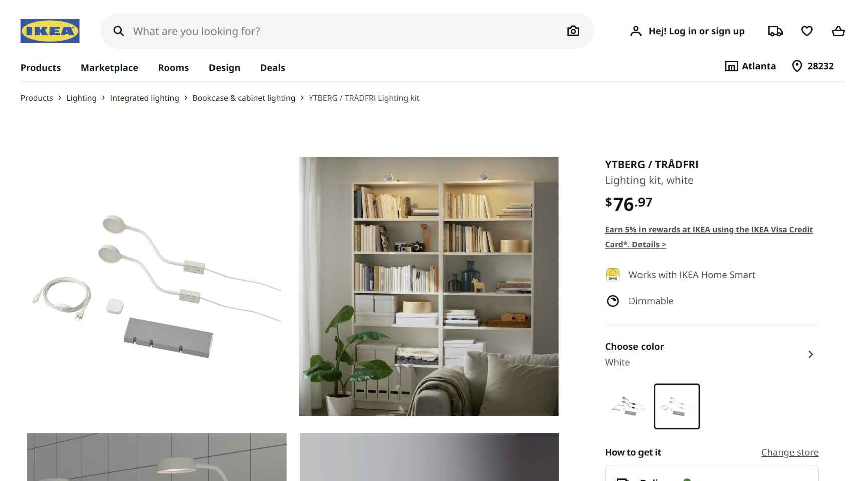 Captura de la web de IKEA