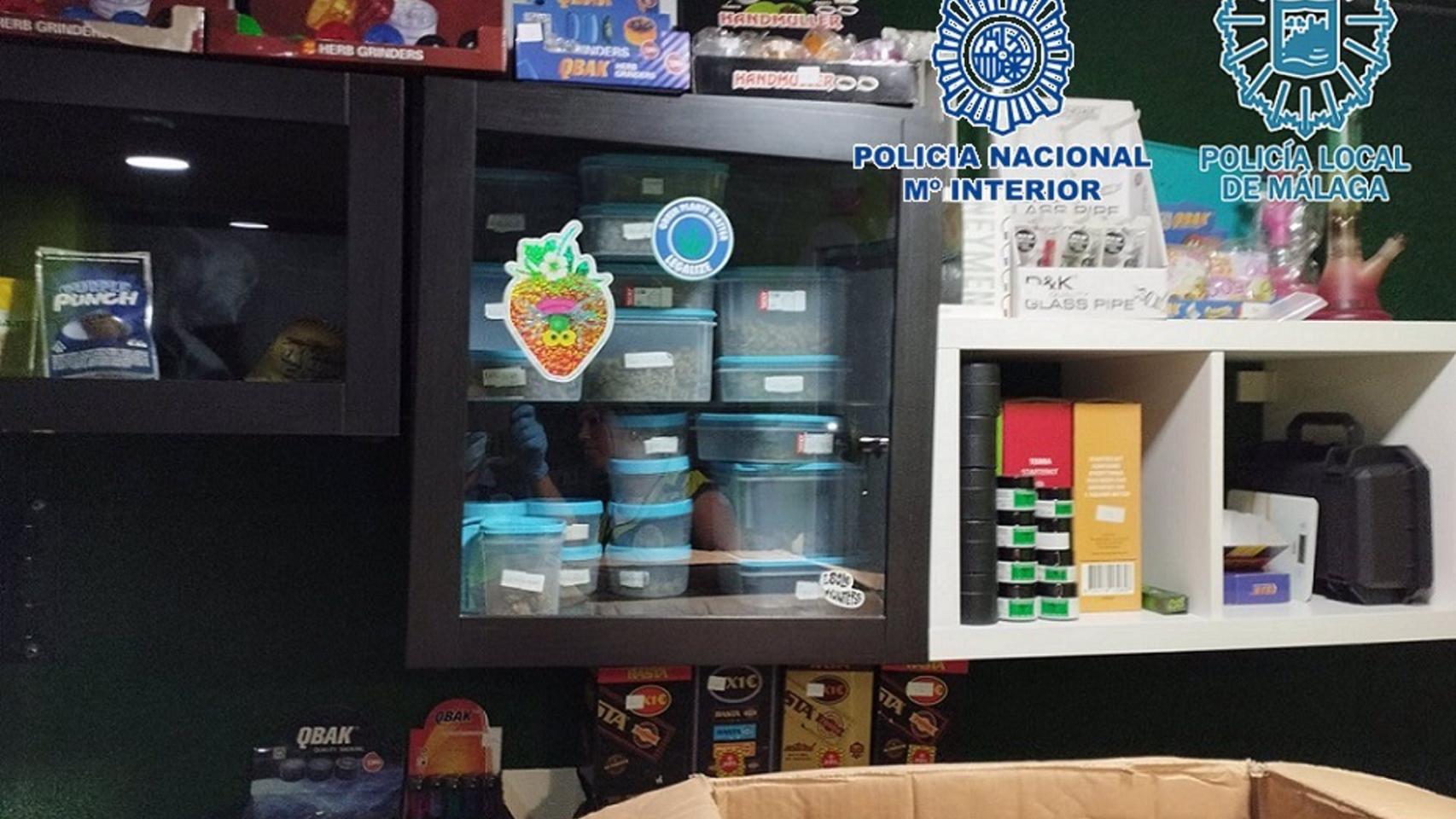 Un detenido e incautados más de seis kilos de drogas tras desmantelar un  club cannábico en Málaga