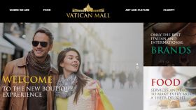 Web de Vatican Mall, el nuevo centro comercial en el Vaticano.