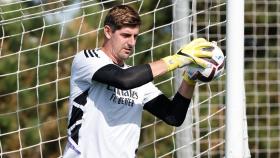 Thibaut Courtois, durante un entrenamiento del Real Madrid