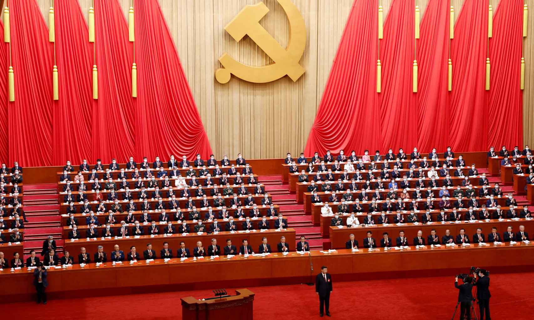 Xi Jinping en el Congreso Partido Comunista este domingo.