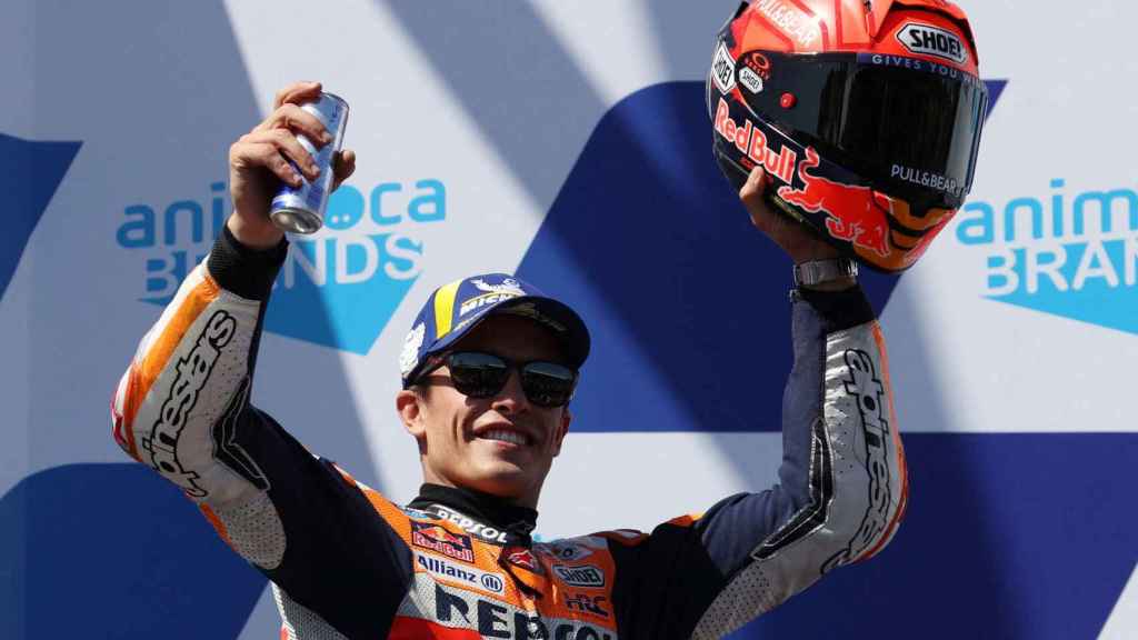 Marc Márquez, en el podio del Gran Premio de Australia de MotoGP 2022