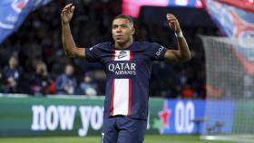 Kylian Mbappé, celebrando un gol con el PSG en la temporada 2022/2023