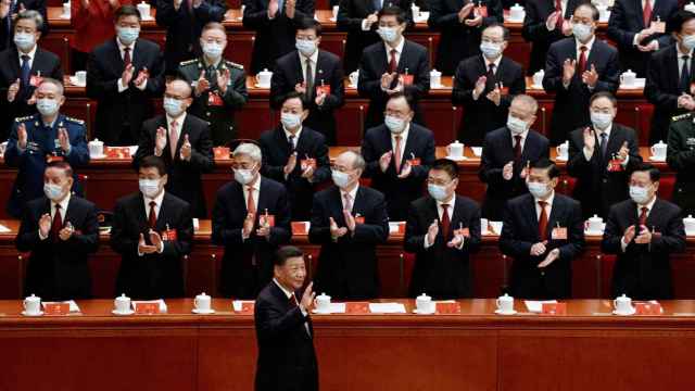 Xi Jinping durante su intervención en el XX Congreso del Partido Comunista Chino.