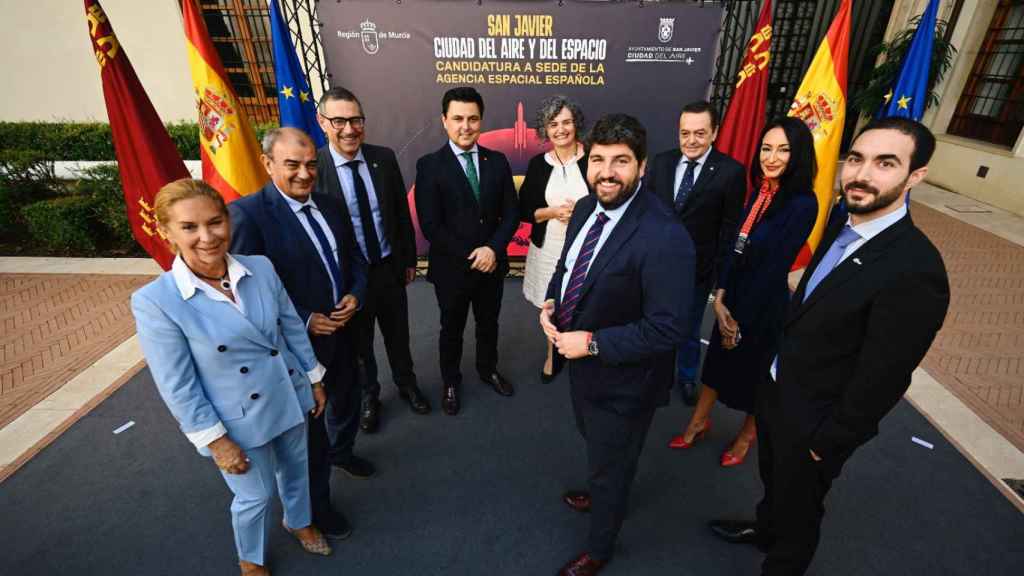 El Palacio de San Esteban ha acogido este lunes la presentación de la candidatura de Murcia para albergar la sede de la Agencia Espacial Española.