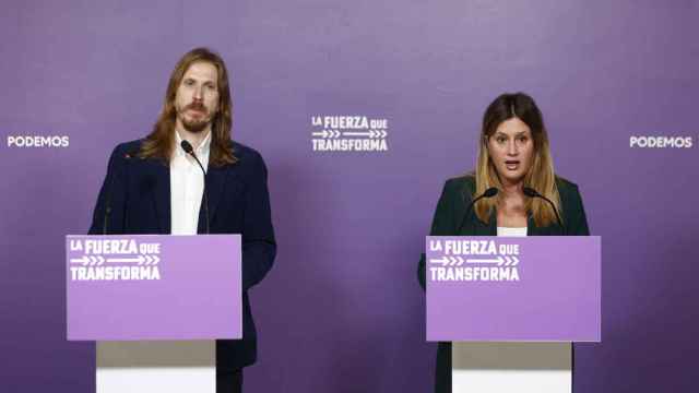 Los portavoces de Unidas Podemos, Alejandra Jacinto y Pablo Fernández.