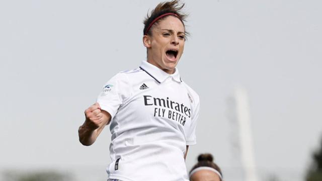 Esther González, celebrando un gol con el Real Madrid Femenino en la temporada 2022/2023