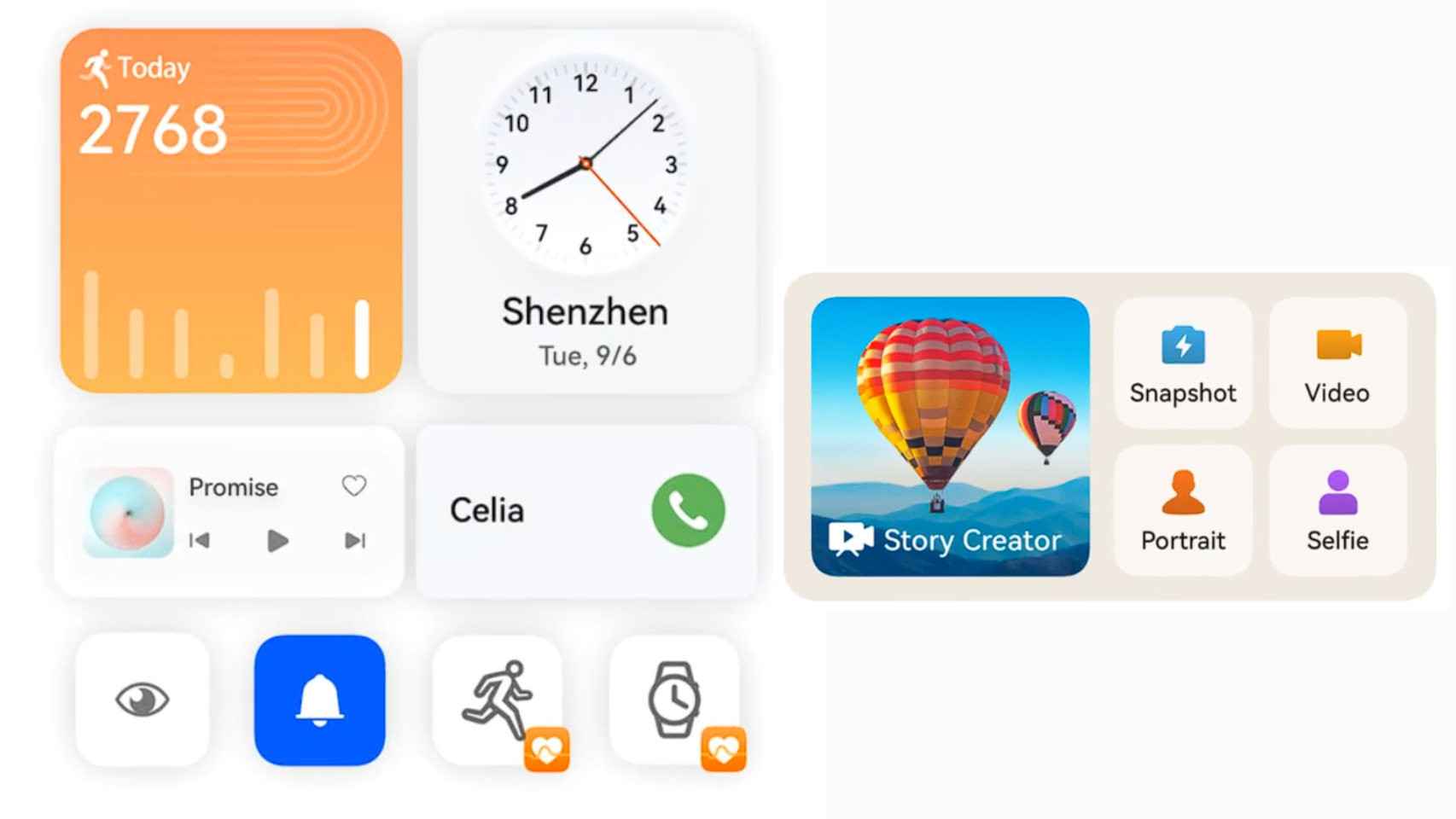 Nuevos tipos de widgets en móviles Huawei
