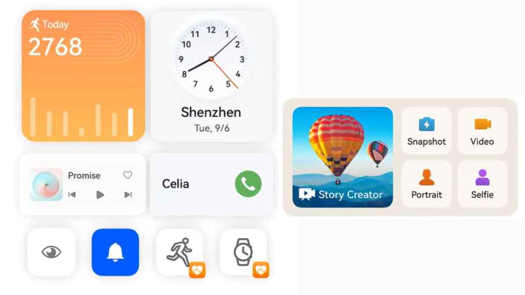 New types of widgets on Huawei phones