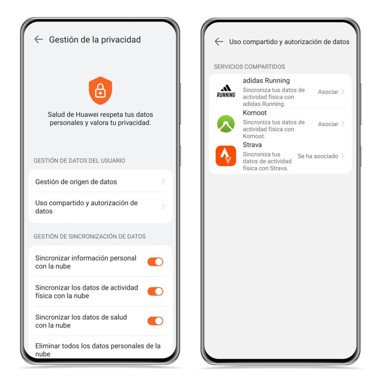 Acceder a Strava desde Huawei Salud