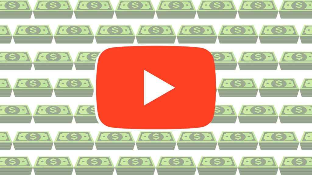 Logo de YouTube junto a billetes de dólares