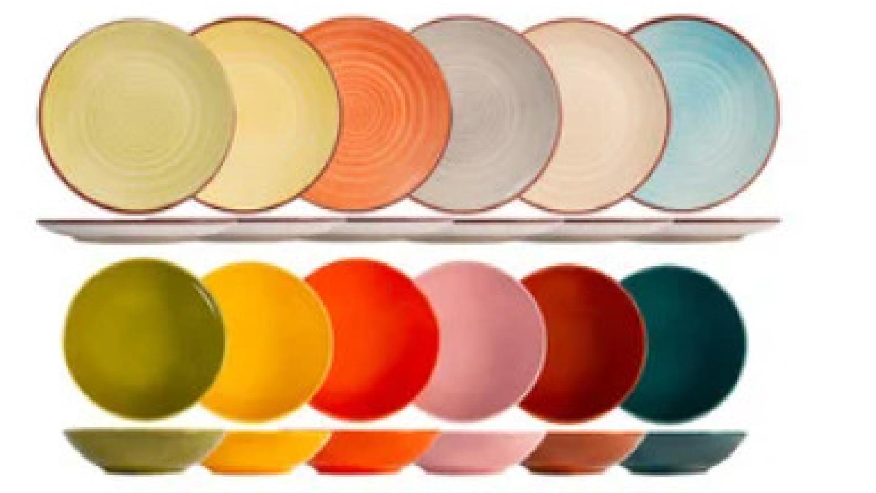 El último chollazo de Alcampo: una vajilla de colores con 18 platos llanos  y hondos por 34,95 euros