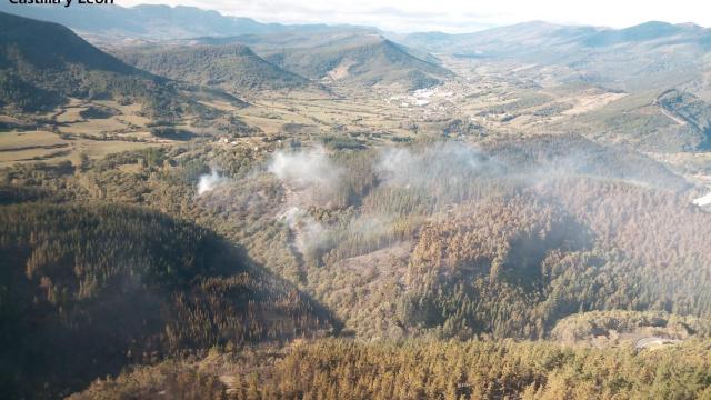 Incendio forestal en el Valle de Mena