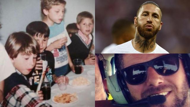 Montaje con la fotografía de la infancia entre Sergio Ramos y Santiago Durán