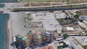 Imagen aérea de la zona donde se localiza la antigua parcela de butano, en Málaga.