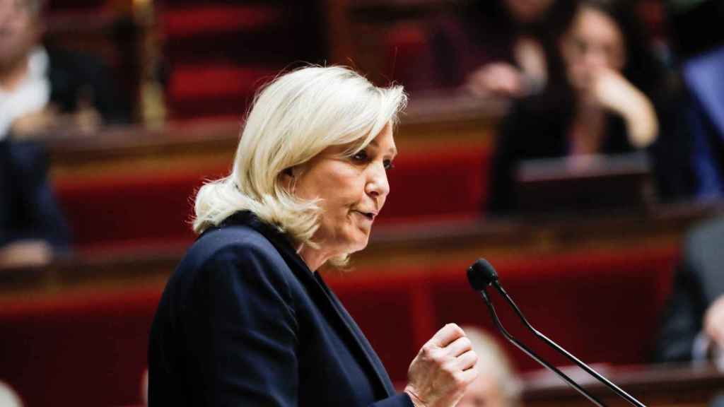 La líder de la extrema derecha francesa, Marine Le Pen, este lunes.