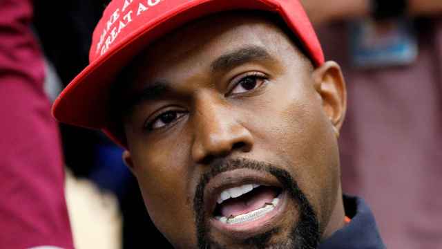 El rapero Kanye West durante un discurso de Donald Trump en 2018