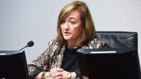 La presidenta de la AIReF, Cristina Herrero, interviene durante una rueda de prensa de la Autoridad Independiente de Responsabilidad Fiscal (AIReF).