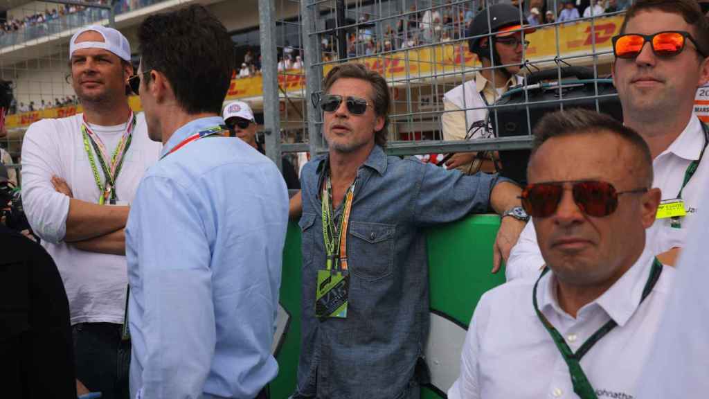 Brad Pitt, durante el Gran Premio de Estados Unidos de Fórmula 1 2022