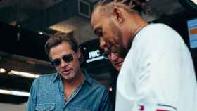 Brad Pitt y Lewis Hamilton, en el Gran Premio de Estados Unidos de F1 2022