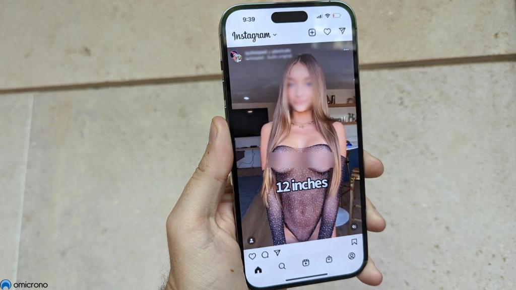 Ejemplo de imagen explícita en Instagram.