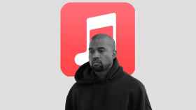 Kanye West o 'Ye' junto al logo de Apple Music en un fotomontaje.