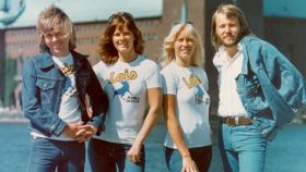 Los integrantes de ABBA, en una campaña publicitaria de la era dorada de Lois. EE