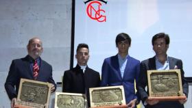 Los cuatro premiados en la gala de premios taurinos en Tordesillas