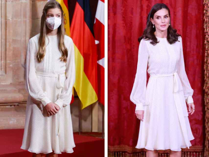 Sofía estrenó el vestido el año pasado, ahora lo lleva Letizia.
