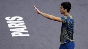 Carlos Alcaraz, durante el Masters 1.000 de París-Bercy