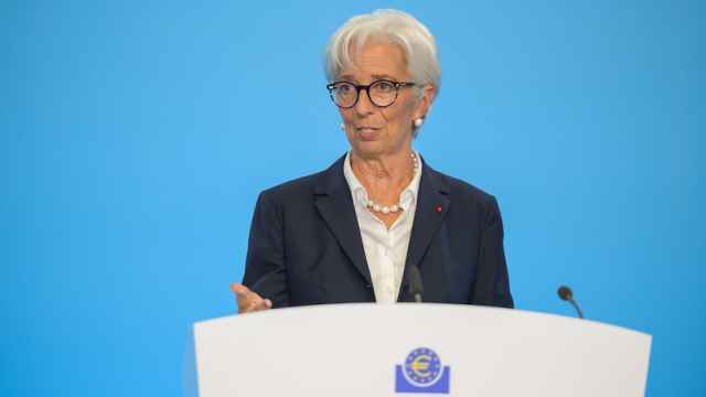 Christine Lagarde, presidenta del BCE, durante la rueda de prensa posterior a la reunión de tipos del pasado jueves.