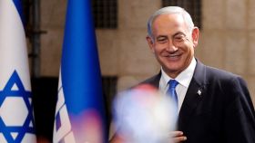 Benjamin Netanyahu celebra los resultados en la sede de su partido.