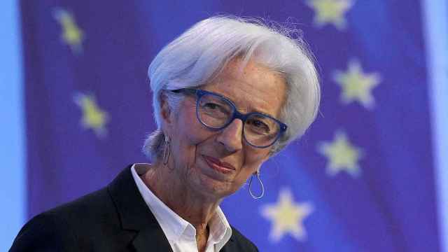 La presidenta del BCE, Christine Lagarde, durante una rueda de prensa.