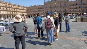 Turistas en la Plaza Mayor de Salamanca