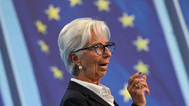 Christine Lagarde, presidenta del BCE, durante una rueda de prensa el pasado 27 de octubre.