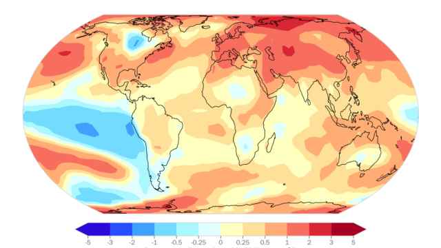 Anomalía de la temperatura media global anual de 2022.