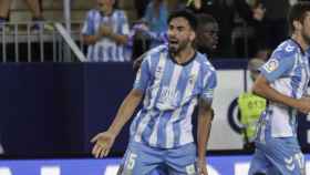 Juande celebra el gol contra el Sporting de Gijón
