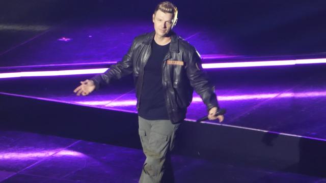 Nick  Carter en el concierto de los Backstreet Boys en Londres.