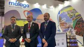 El alcalde de Málaga, Francisco de la Torre, y el concejal de Turismo, Jacobo Florido, inauguran el expositor en WTM.
