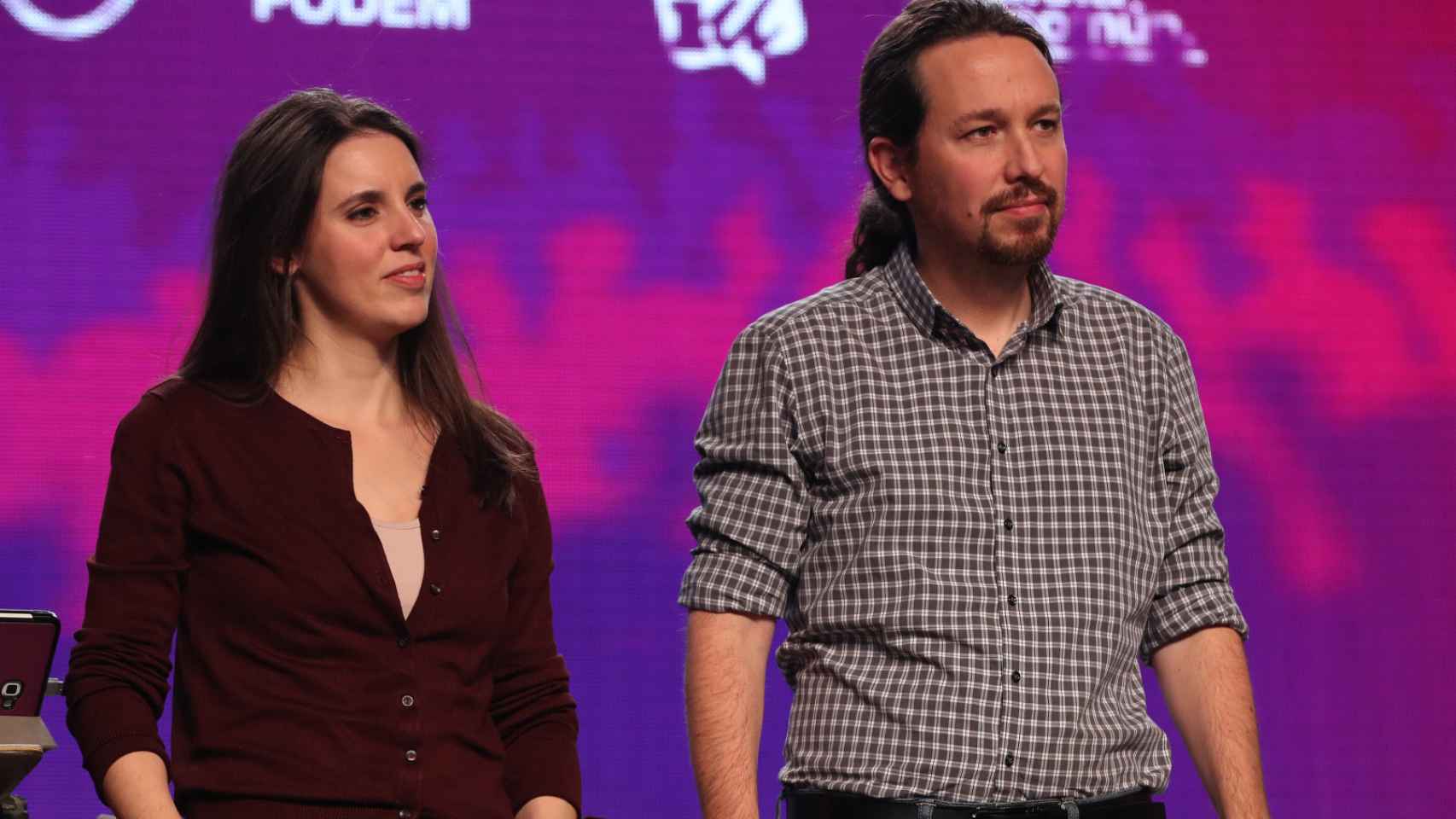 Irene Montero y Pablo Iglesias, en un acto de Podemos.
