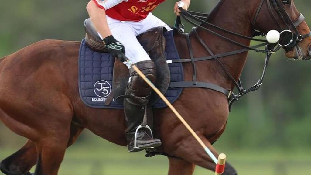 Un jugador de la selección española de polo durante la final del Mundial contra Estados Unidos