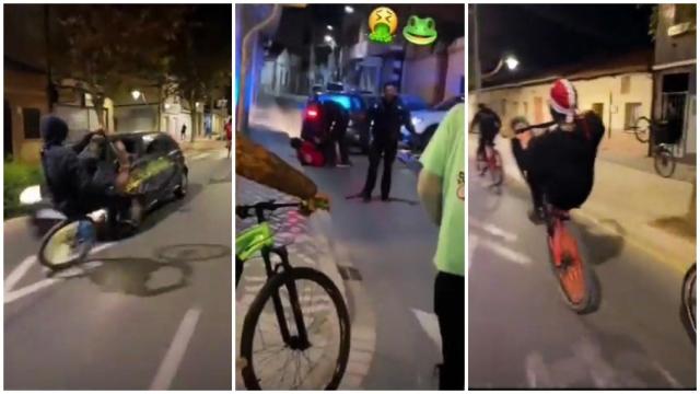 Decenas de encapuchados en bicicleta siembran el caos con palos y navajas y difunden los vídeos