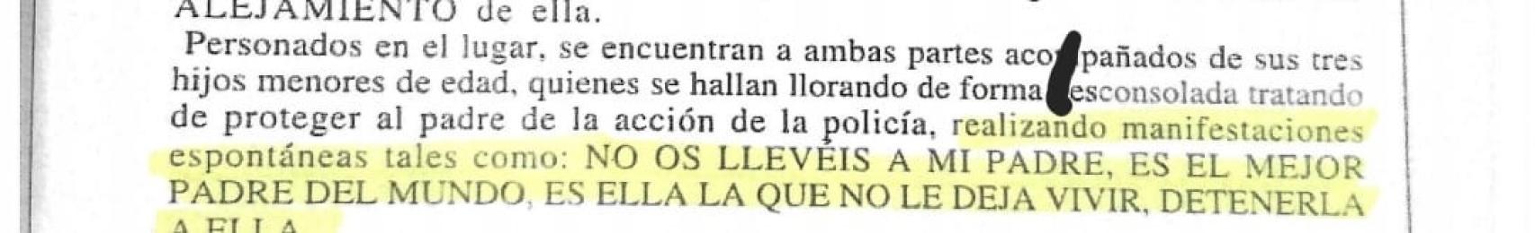 Fragmento del atestado de la Policía Nacional de Algeciras de la detención de Luis Gómez por quebrantar la orden de alejamiento.