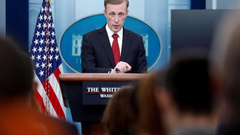 White House National Security Advisor Sullivan addresses the daily briefing at the White House in Washington.