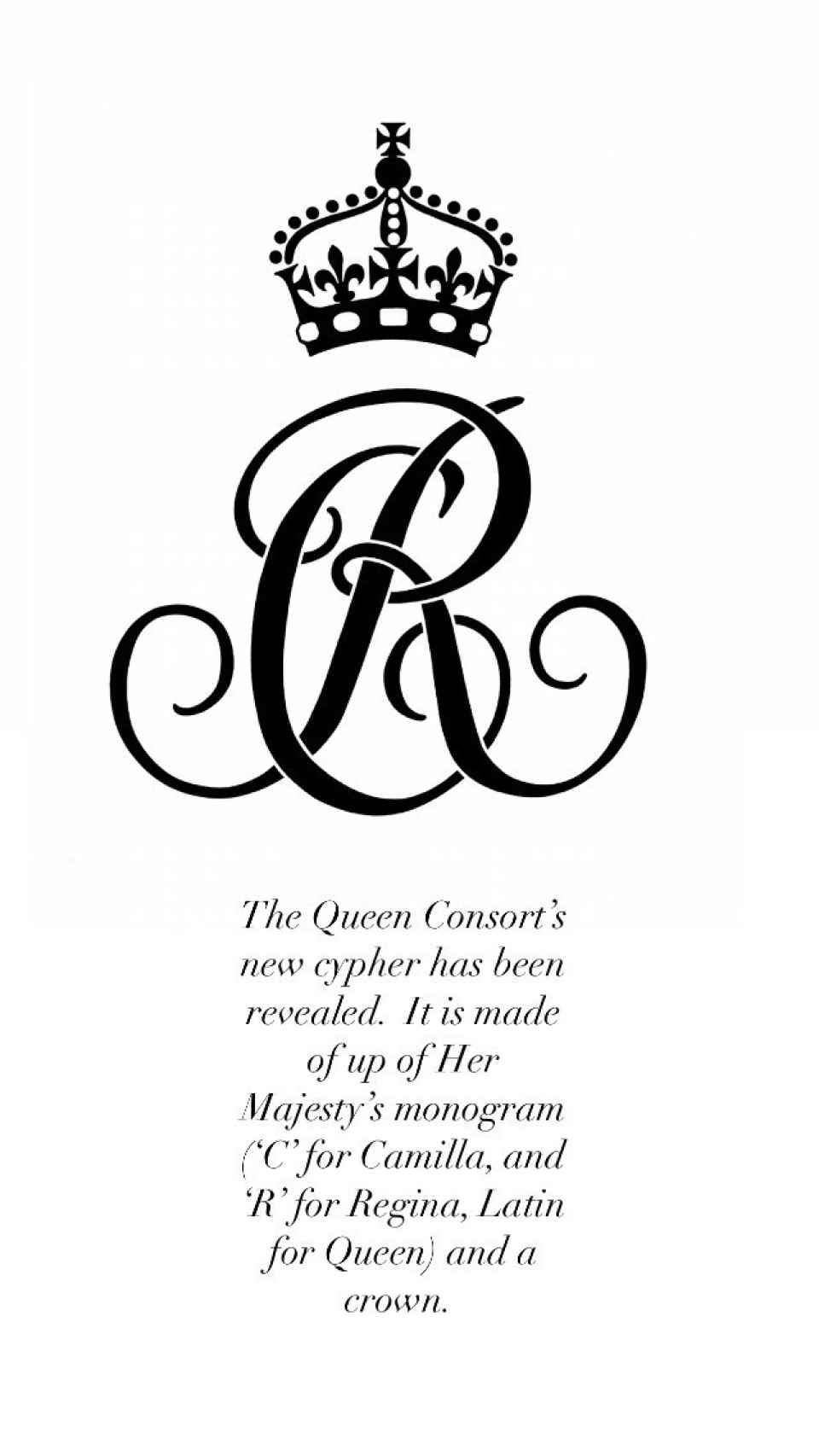 El nuevo monograma de la reina Camilla.