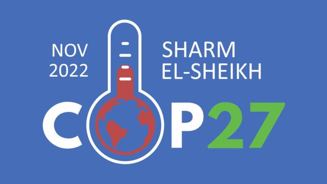 Cartel de la COP27 que se celebra este mes de noviembre en Egipto.