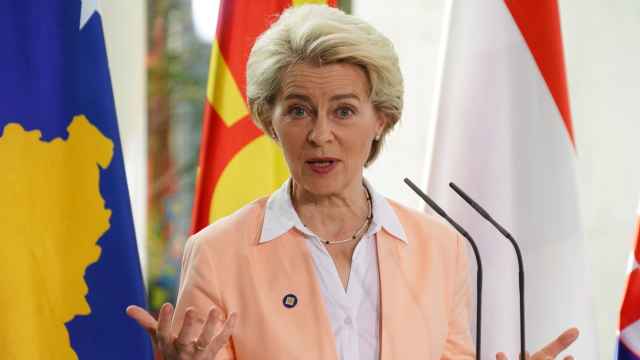 Ursula von der Leyen, presidenta de la Comisión Europea, durante una rueda de prensa ofrecida el pasado jueves.